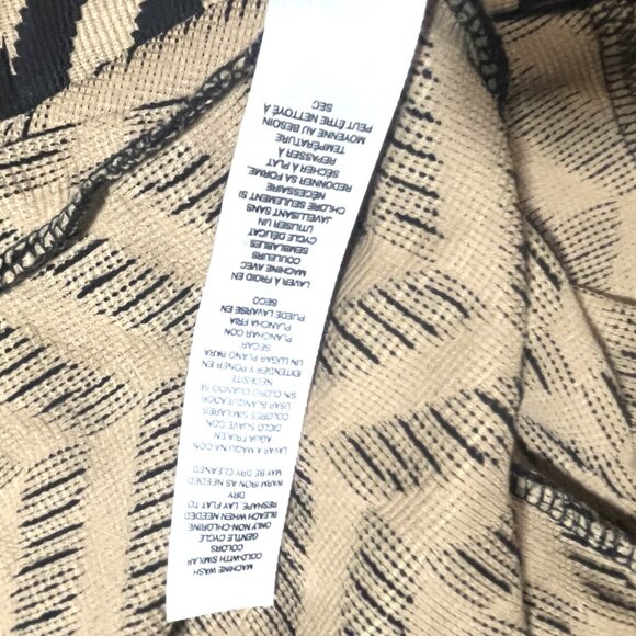 Chico's Long Cardigan Jacket Open Front Herringbon Pattern Black Accents Size 2 - Picture 5 of 7